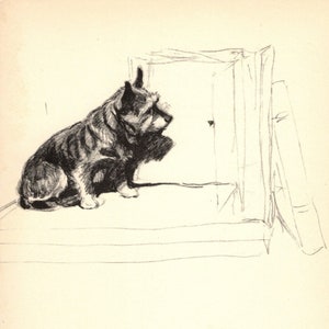 1930&#39;s Vintage Cairn Terrier Print Wall Art Decor Cecil Aldin Cairn Terrier Illustration Cottage Home Decor Gift for Birthday 9879b
