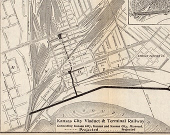 Kansas City Terminal Railway Map Vintage 1960S Kansas City Southern Lines Railroad Train Travel | Etsy