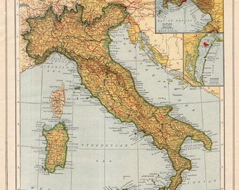1940年アンティーク戦時ヨーロッパ地図 ヴィンテージ地中海戦争地図