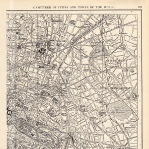 Mapa antiguo de la ciudad de París de 1917. Mapa callejero de París vintage. Galería de arte mural. Decoración de oficina. Regalo para bodas, aniversarios y cumpleaños. 3081