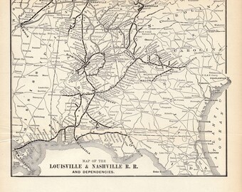 L And N Railroad Map L And N Rr | Etsy