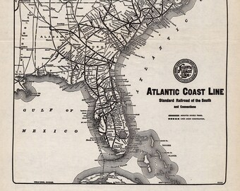 Atlantic Coastline Railroad Map 1933 Antique Atlantic Coast Line Railroad Map Vintage Railway | Etsy  Singapore