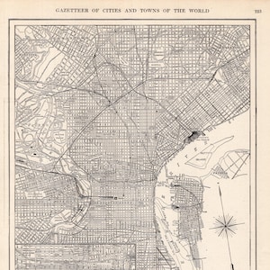 1924 Antique PHILADELPHIA Street Map of Philadelphia Pennsylvania Atlas Map Housewarming Gift For Wedding Anniversary Birthday 3312