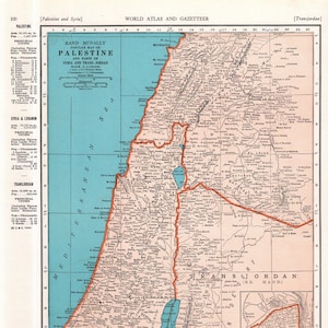 1945 Antike Palästina Karte Vintage Landkarte von Palästina Syrien Transjordanien Karte Galerie Wanddeko Geschenk für Geburtstag Hochzeit Graduierung 3039