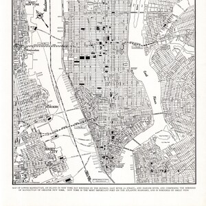 1949 Antike MANHATTAN Straßenkarte Galerie Wanddekoration Vintage New York City Karte Geschenk für Geburtstag Jahrestag Hochzeit 2767