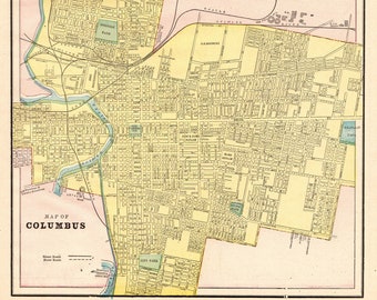 Vintage columbus ohio map | Etsy Vintage columbus ohio map | Etsy