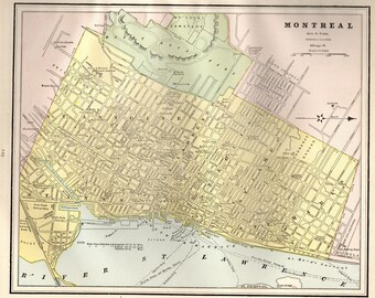 Vintage montreal map | Etsy Vintage montreal map | Etsy