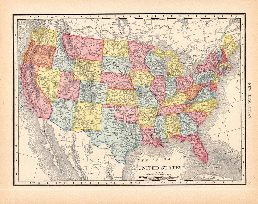 Vintage Usa Map Wall Art at Archie - Il 1080xN.4563629847 Igsl