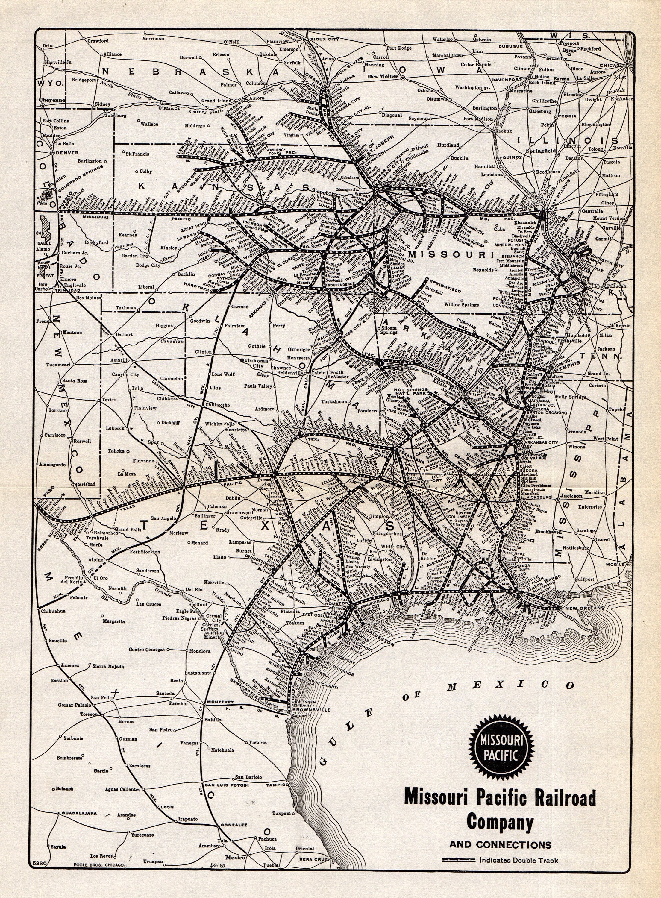 Missouri Pacific Railroad Map 1925 Antique Missouri Pacific Railroad Map Vintage Railway Map | Etsy  Ireland