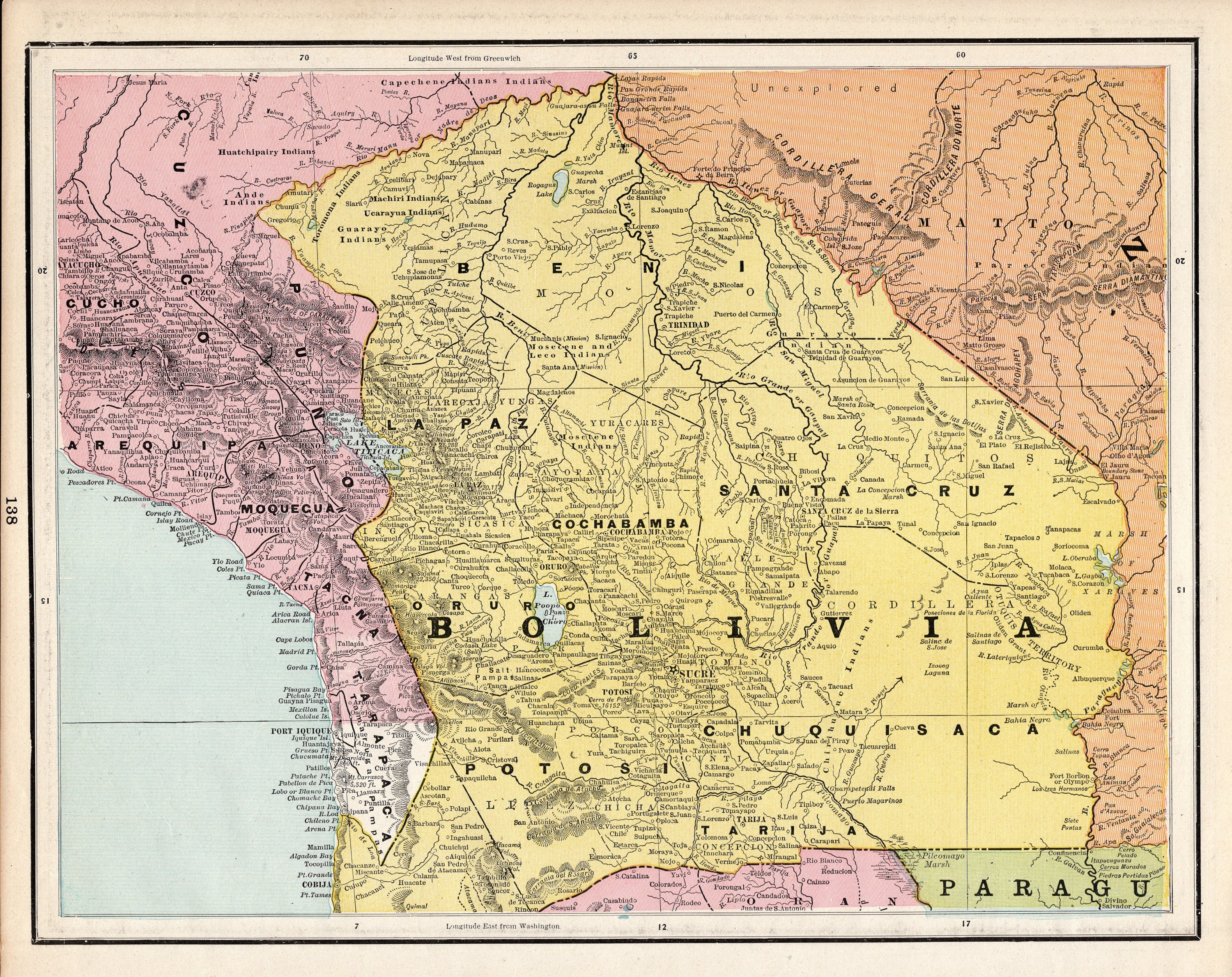 Bolivia On A Map 1894 Antique Bolivia Map Vintage Map Of Bolivia Gallery Wall | Etsy  Australia