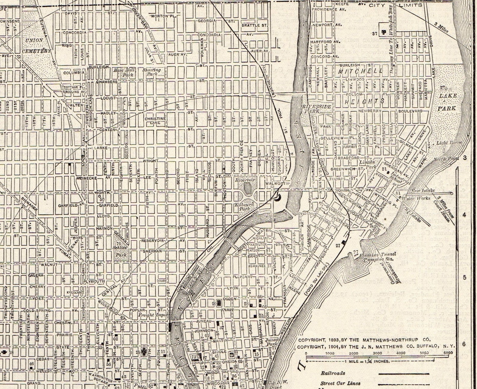 Milwaukee City Street Map
