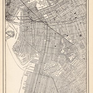 1925 Antique BROOKLYN Street Map of Brooklyn New York City Map Wall Decor Gift For Birthday Wedding Anniversary Graduation 4062
