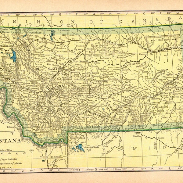Vintage Map of Montana Etsy - Il 600x600.2972051648 Rkr6 