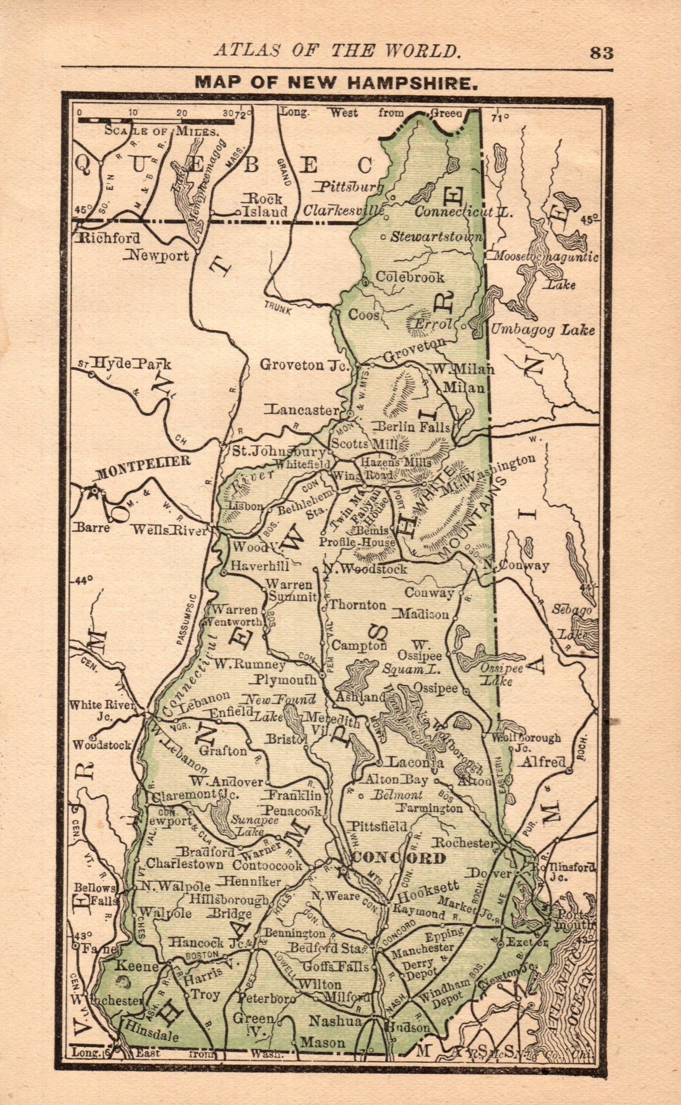 Laminated Map Large Detailed Old Administrative Map Of New Hampshire Images