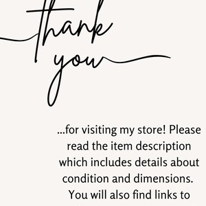 Puede incluir: &iexcl;Gracias por visitar mi tienda! Por favor, lee la descripci&oacute;n del art&iacute;culo que incluye detalles sobre la condici&oacute;n y las dimensiones. Tambi&eacute;n encontrar&aacute;s enlaces a colecciones en mi tienda y c&oacute;digos de cup&oacute;n!