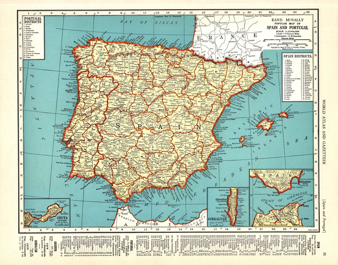 Carte frontières Espagne, Carte des frontières de l'Espagne