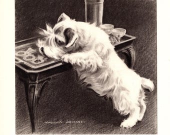 Cute Sealyham Terrier Print Wall Art Decor 1940s Morgan Dennis Sealyham Illustration Pet Art Birthday Gift Idea 11298e