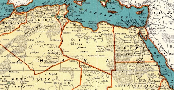 1940年製アンティークアフリカ地図 ヴィンテージアフリカ地図