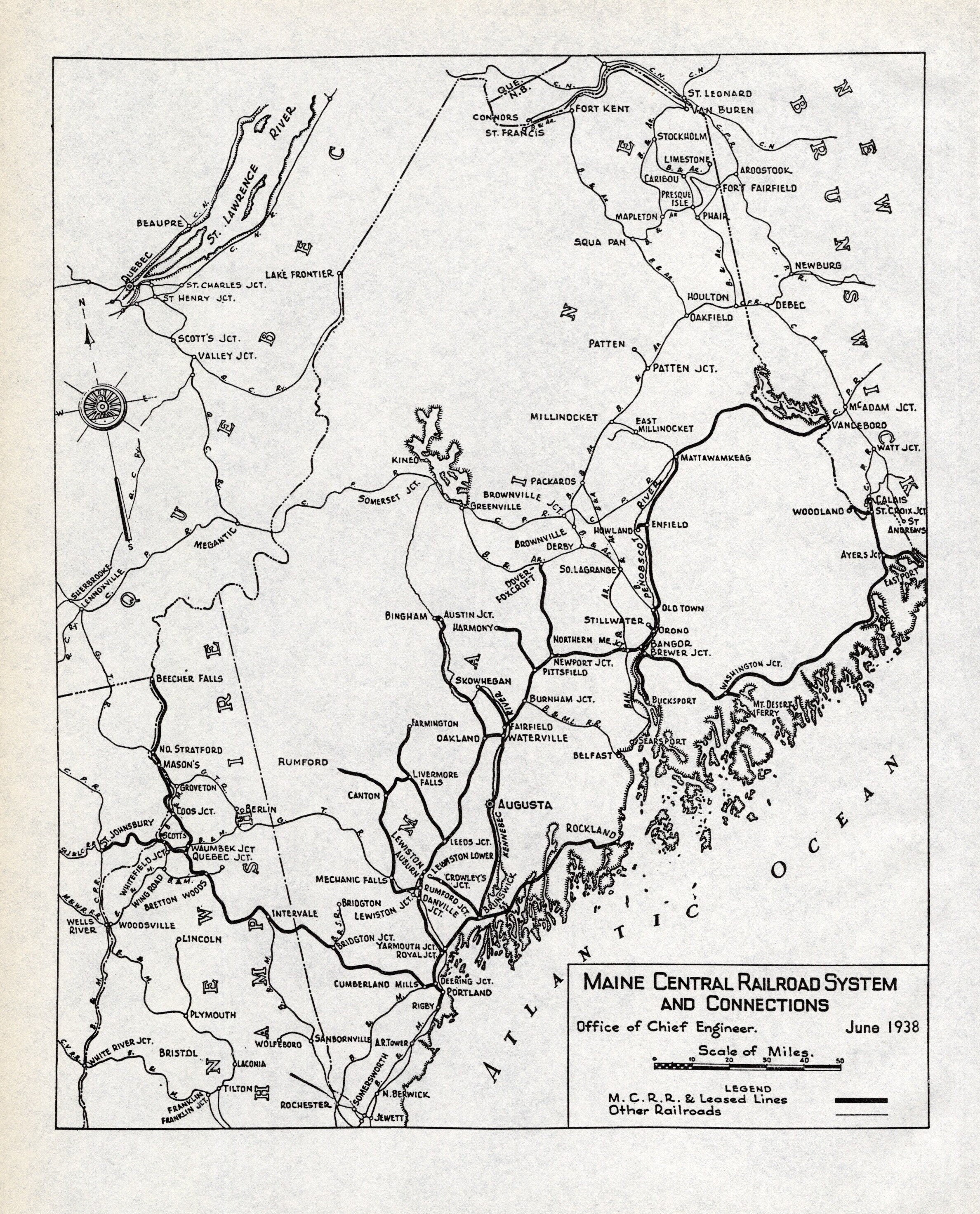 Maine Central Railroad Map 1938 Antique Maine Central Railroad System Map Maine Central | Etsy Canada