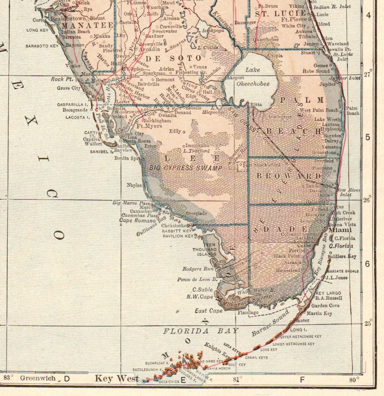 Antique FLORIDA Map 1917 Vintage - Il 1588xN.3049705956 Q7gj 