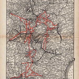 1923 Antike Louisville und Nashville Eisenbahnsystem Karte L und N Eisenbahn Karte Geburtstagsgeschenk für Papa Jahrestag 3128