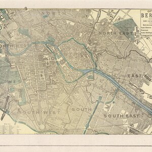 1900 Antike Berlin Deutschland Stadt Karte Wanddekor George Cram Street Map Berlin Print Galerie Wandbibliothek Dekor Geschenk zum Geburtstag 2044