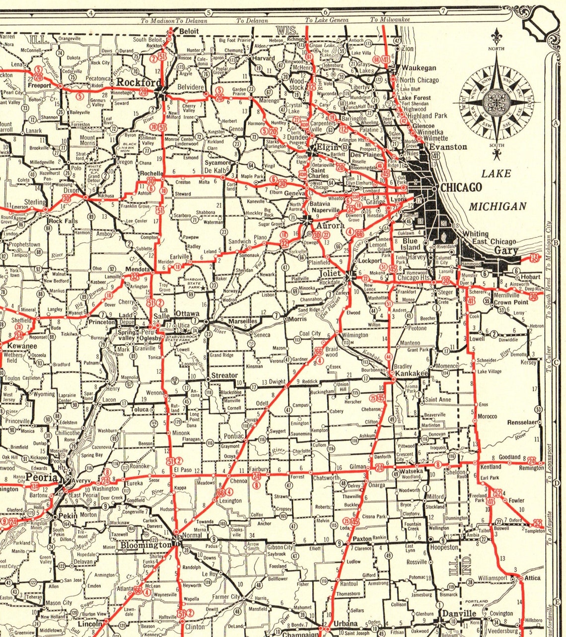 Printable Large Illinois Map