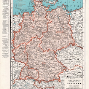 1946 Map of Germany Vintage 1940s Germany Map Occupation Zones Map Gallery Wall Decor Gift For Birthday Wedding Graduation Travel 3134