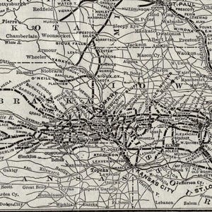 1918 Antique GREAT NORTHERN Railroad Map Chicago Burlington Quincy Railroad Map Birthday Gift for Dad 3223 image 2
