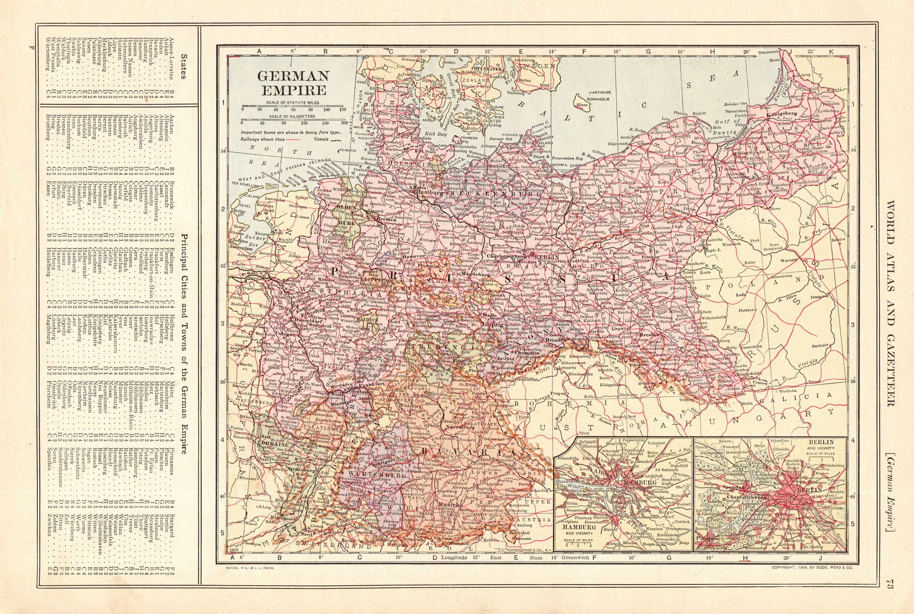 1914 antike DEUTSCHLAND Karte Deutsches Reich Karte Galerie  Etsy