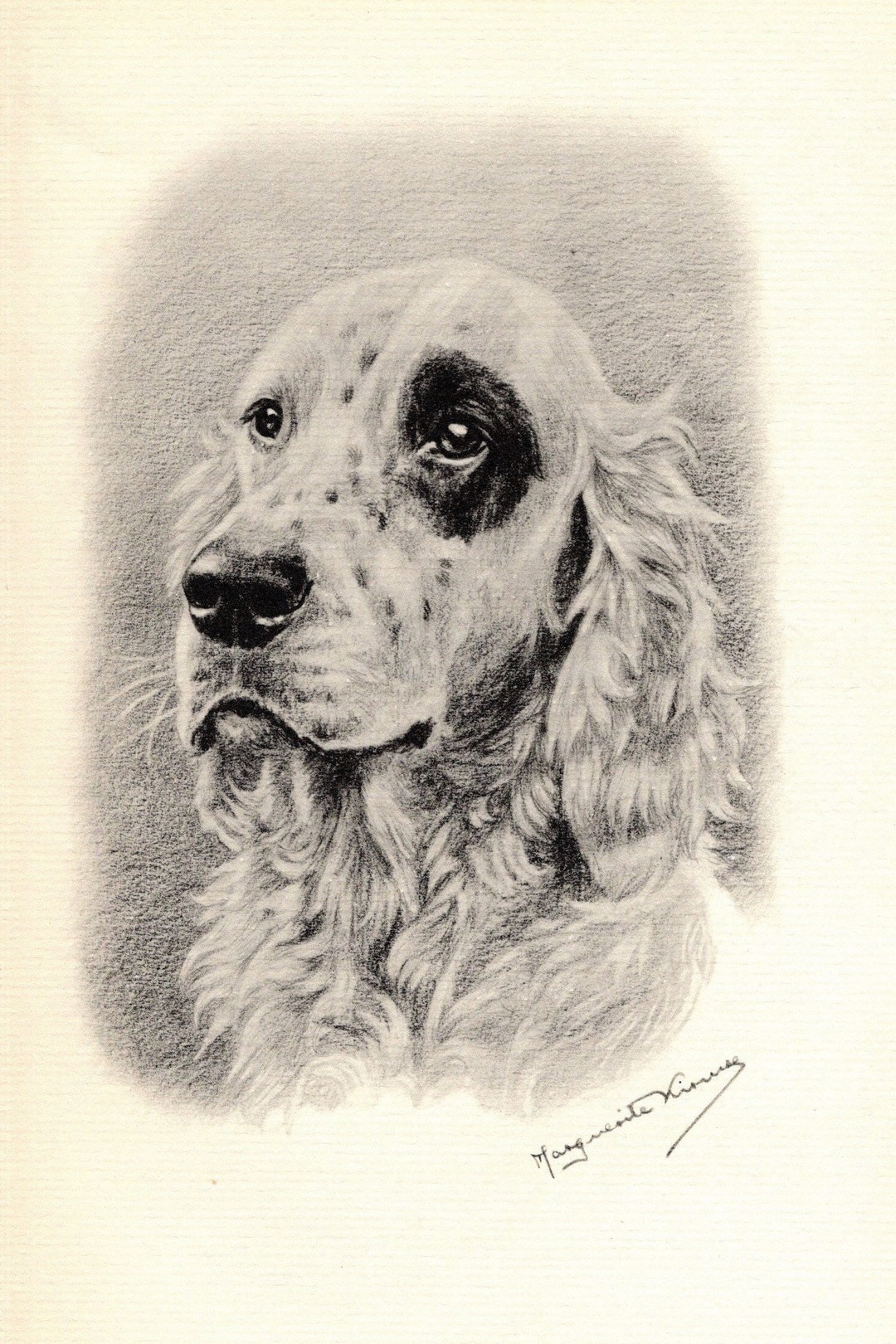 Antique English Setter Print Wall Art Decor 1938 Marguerite Kirmse ...