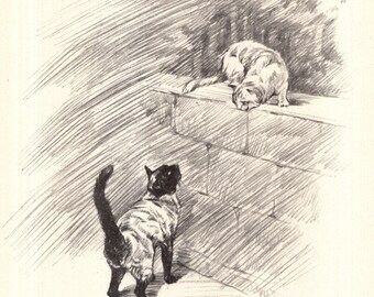 Vintage Siamese CatnPrint 1930s Shakespeare Venus and Adonis Quote I Will Enchant Thine Ear 12302j