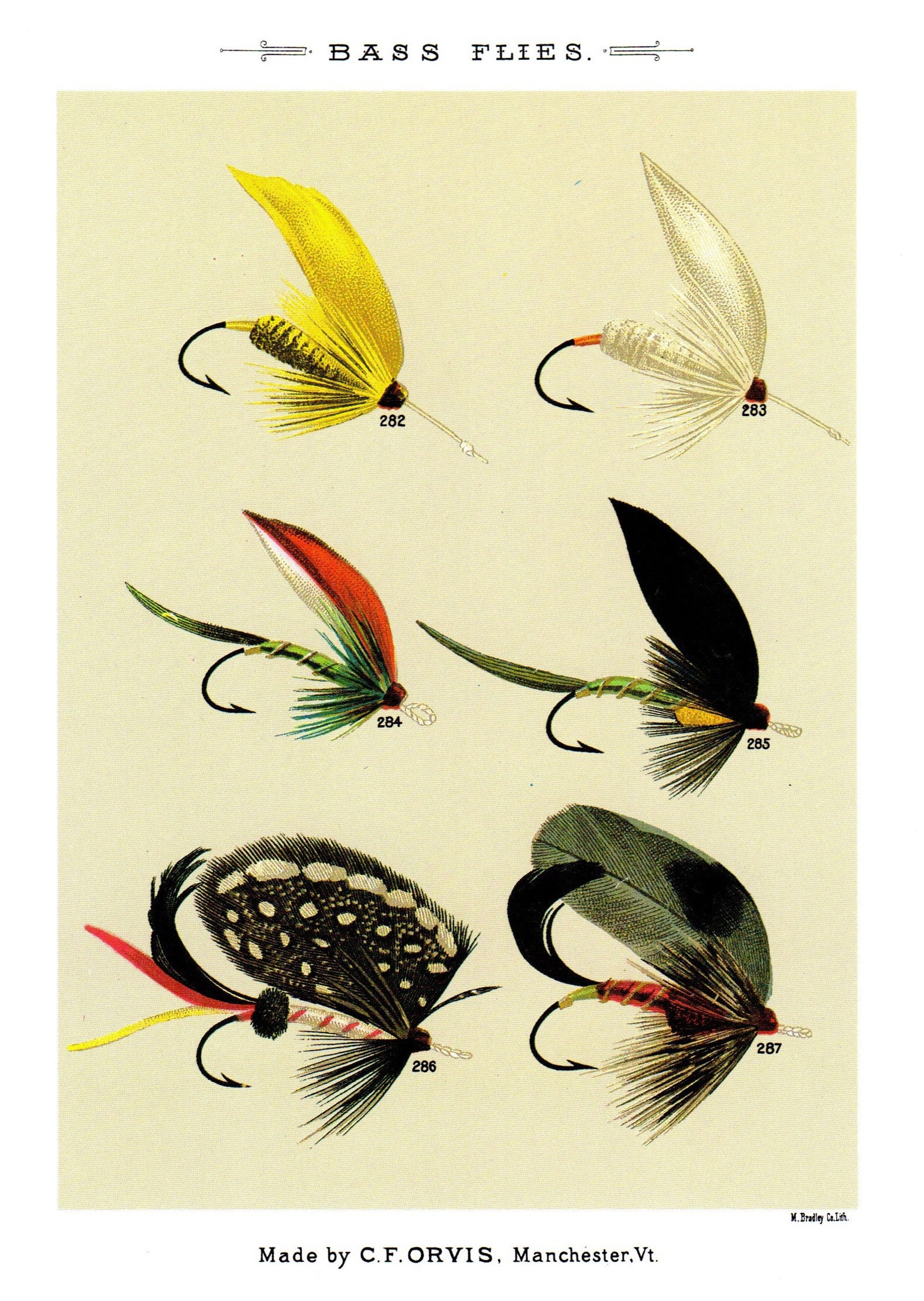 Set of 4 Vintage FLY FISHING Flies Prints Gallery Wall Art Etsy
