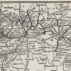1918 Antique GREAT NORTHERN Railroad Map Chicago Burlington Quincy Railroad Map Birthday Gift for Dad 3223 image 4