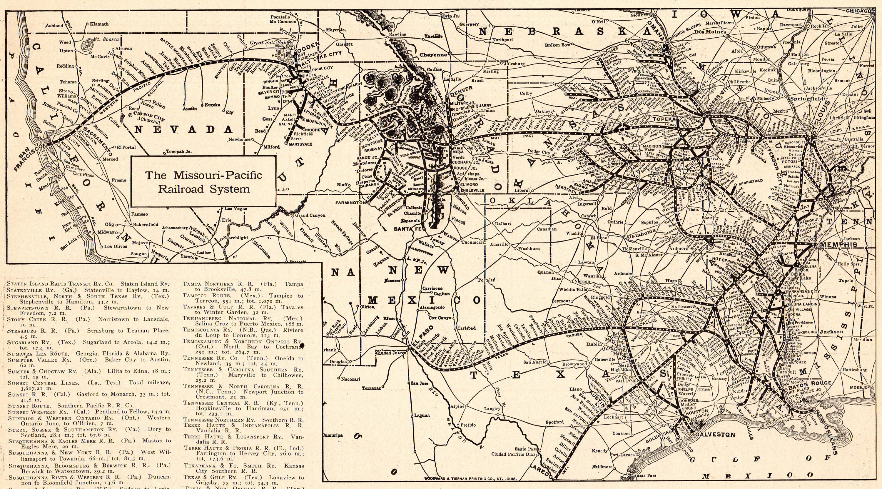 Nicely Colored Map. Railroadiana from September 25 1955 The Missouri