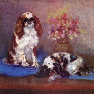 1930&#39;s King Charles Spaniel Print Wall Art Decor Shaw Baker King Charles Spaniel Art Home Decor Birthday Gift Idea 10092z
