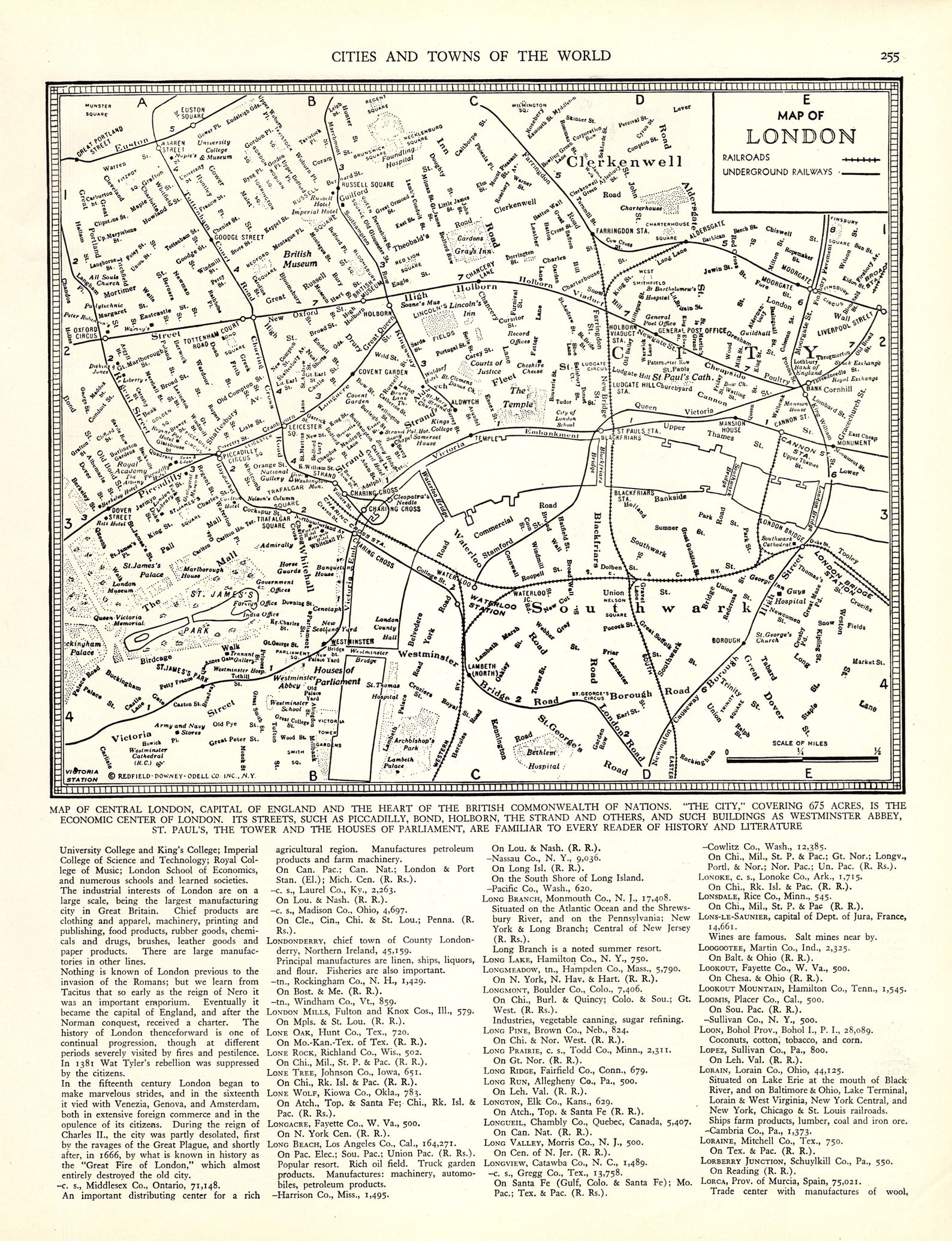 1942 LONDON City Map Antique Street Map of London Black and White