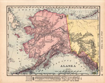 Alaska State Wall Map Large Print Poster - 24