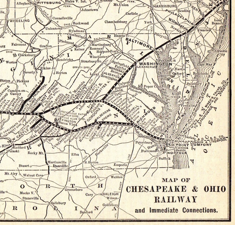 1902-antique-chesapeake-and-ohio-railway-map-vintage-c-and-o-etsy