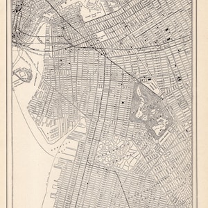 1921 Antique BROOKLYN Street Map of Brooklyn New York City Map Wall Decor Gift For Birthday Wedding Anniversary Graduation 3356