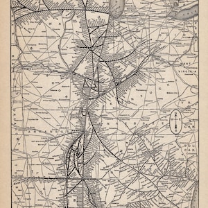 1928 Antike ILLINOIS CENTRAL Eisenbahn Karte Vintage Eisenbahn Karte Wandkunst Geburtstagsgeschenk für Papa Jahrestag 3056