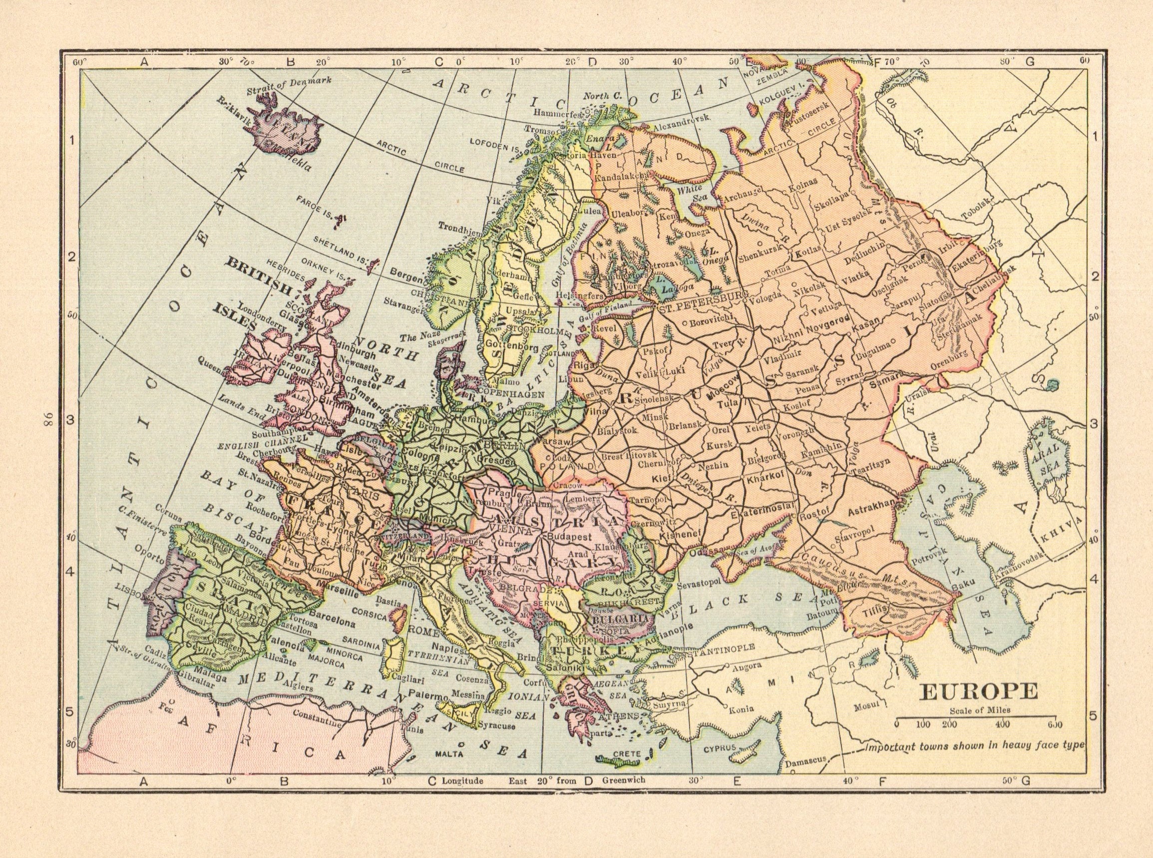 Map Of Europe 1913 1913 Antique Europe Map Vintage Map Of Europe Gallery Wall Art - Etsy  Singapore