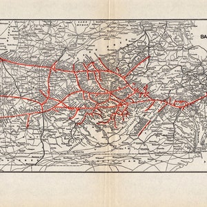 1926 Antique BALTIMORE and OHIO Railroad Map Vintage B and O Railway Map Birthday Gift for Dad Anniversary 2381 image 5