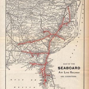 Ancienne carte des chemins de fer de la ceinture en coton de 1912, carte des chemins de fer du sud-ouest de St Louis, carte des chemins de fer vintage, art mural, cadeau d'anniversaire pour papa 3270