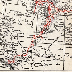 1926 Antique Union Pacific Railroad System Map Union Pacific Railway ...