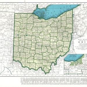1945 Vintage OHIO State Map Atlas Map of Ohio Gallery Wall Decor Housewarming Gift for Wedding Birthday Anniversary Teacher 2197