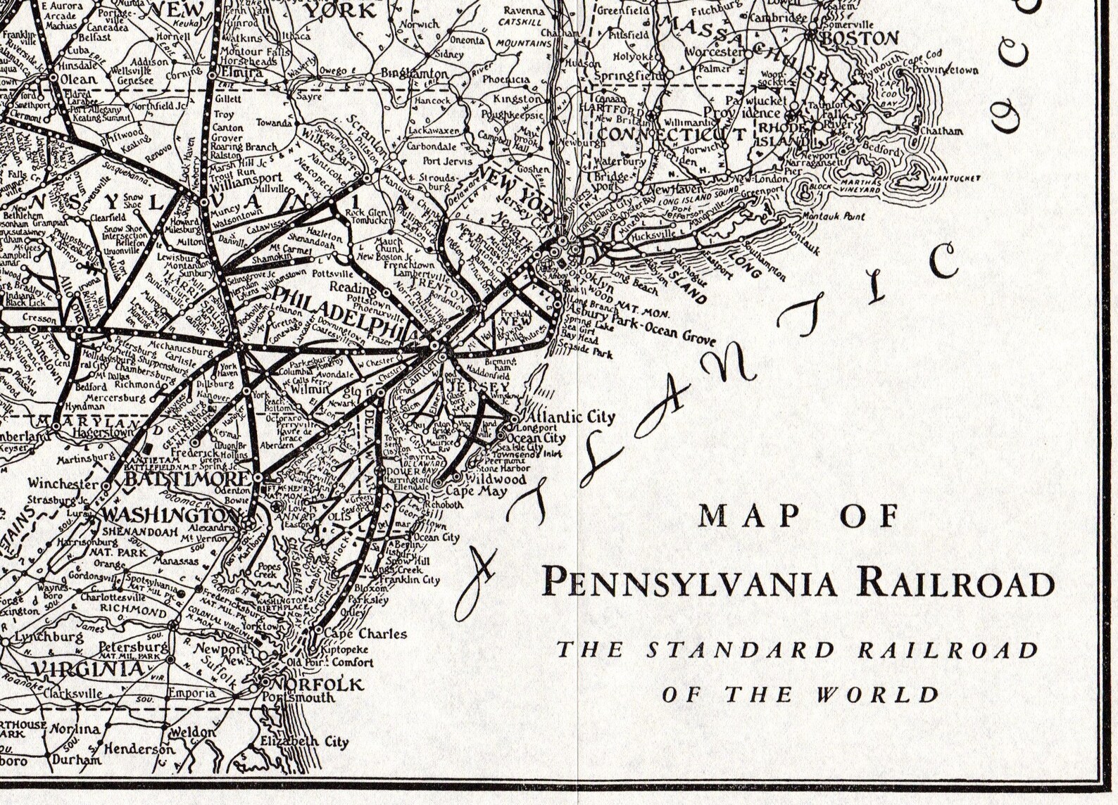 1940 Antique Pennsylvania Railroad Map Pennsylvania Railway Etsy