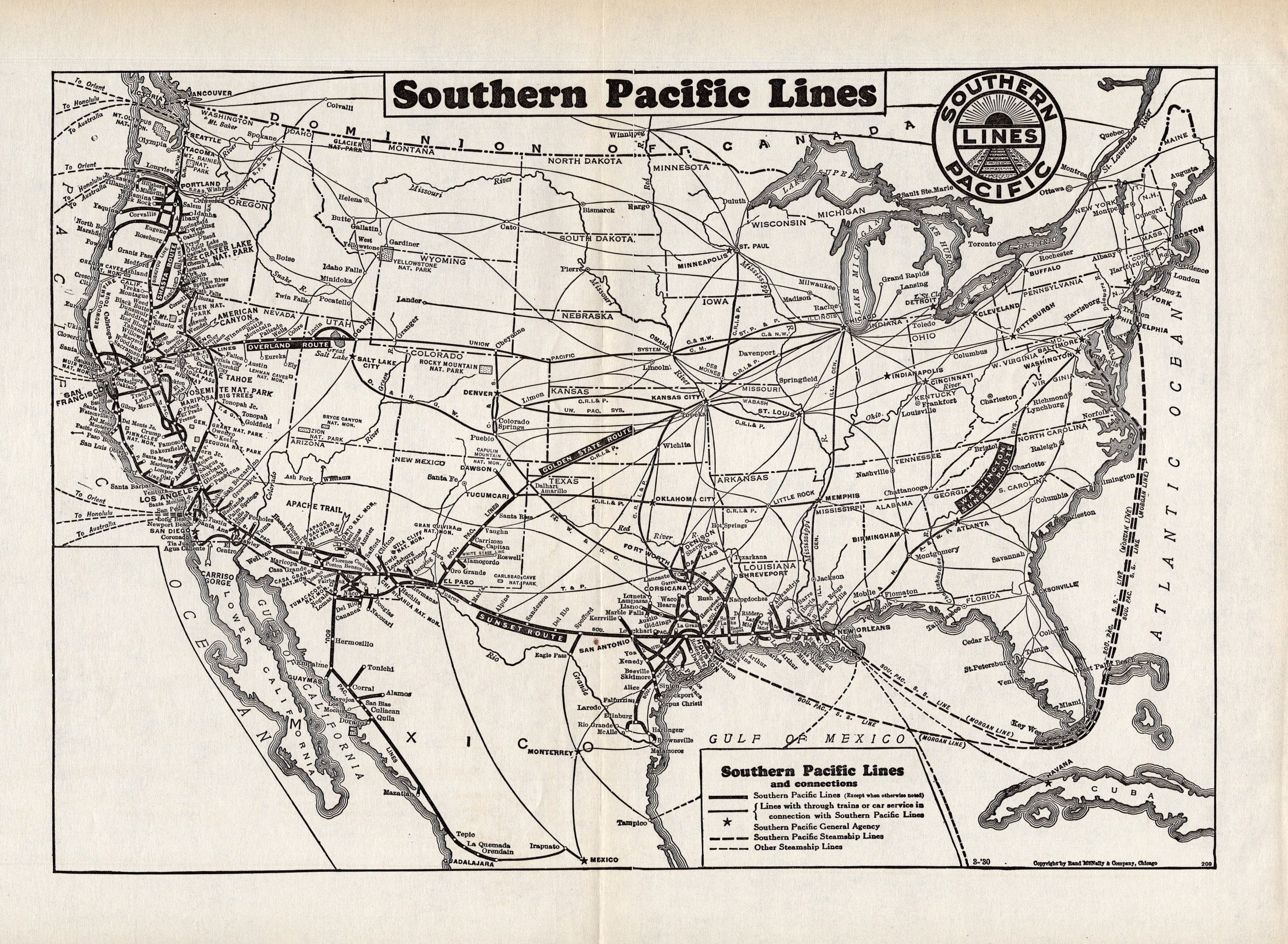 1960年代 サザン・パシフィック鉄道 蒸気機関車 マップ 路線図付き 洋書 1960年代 サザン・パシフィック鉄道 蒸気機関車 マップ 路線図