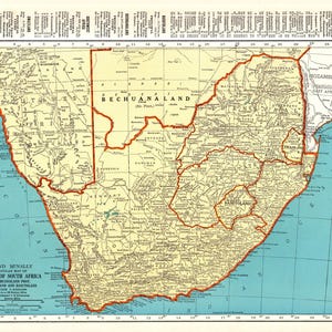 1940 Antique SOUTH AFRICA Map Vintage Map of South Africa Gallery Wall Decor Anniversary Gift for Wedding Birthday 3072