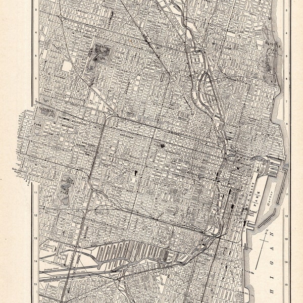 Chicago Vintage Map - Etsy